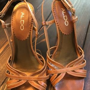 Aldo Camel strappy 3 inch heels